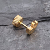 Detail View 3 of A Pair of Golden Crescent Moon & Star Fake Plug Earring-Gold