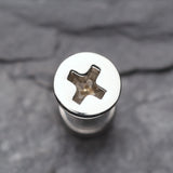 Detail View 2 of A Pair of Screw Bolt Top Steel Fake Plug Earring-Steel