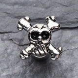 Detail View 2 of A Pair of Pirate Skull Steel Fake Plug Earring-Steel