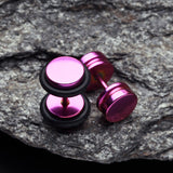Detail View 1 of A Pair of Colorline Faux Gauge Plug Earring-Purple