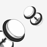 Detail View 1 of A Pair of Basic Steel Faux Gauge Plug Earring-Steel