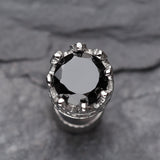 Detail View 2 of A Pair of Tiara Crown Prong Sparkle Fake Plug Earring-Black