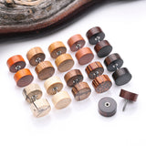 Detail View 2 of A Pair of Arang Wood Fake Plug Earring