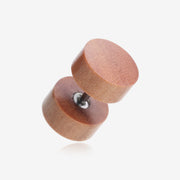 A Pair of Sabo Wood Fake Plug Earring