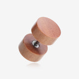 A Pair of Sabo Wood Fake Plug Earring