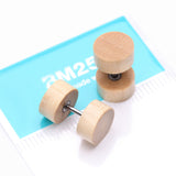 Detail View 4 of A Pair of Crocodile Wood Fake Plug Earring