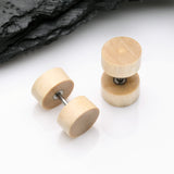 Detail View 1 of A Pair of Crocodile Wood Fake Plug Earring