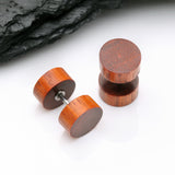 Detail View 1 of A Pair of Cang Wood Fake Plug Earring