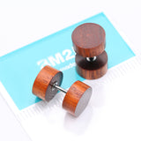 Detail View 4 of A Pair of Cang Wood Fake Plug Earring
