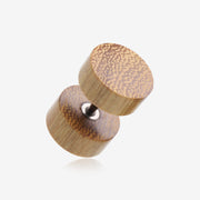 A Pair of Gamal Wood Fake Plug Earring