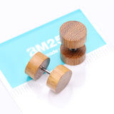 Detail View 4 of A Pair of Gamal Wood Fake Plug Earring
