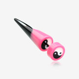 A Pair of Ying Yang Retro UV Acrylic Faux Taper Earring-Pink
