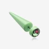 A Pair of I heart Dino Acrylic Faux Taper Earring-Green