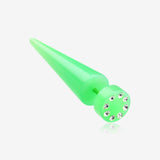 A Pair of Multi Gem Solid Acrylic Faux Taper Earring-Green