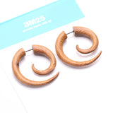 Detail View 4 of A Pair of Gamal Wood Fake Spiral Hanger Earring