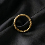 Implant Grade Titanium Golden Braided Rope Clicker Hoop Ring