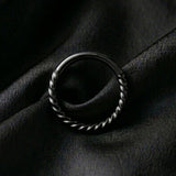Implant Grade Titanium Black PVD Braided Rope Clicker Hoop Ring