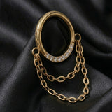 Implant Grade Titanium Golden Sparkle Double Chained Clicker Hoop Ring