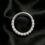Implant Grade Titanium Pearlescent Lined Clicker Hoop Ring