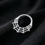 Implant Grade Titanium Spider Web Clicker Hoop Ring