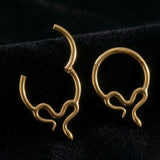 Implant Grade Titanium Golden Slithering Snake Clicker Hoop Ring
