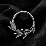 Implant Grade Titanium Olive Leaf Vine Clicker Hoop Ring