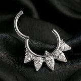 Implant Grade Titanium Bali Sparkle Floral Clicker Hoop Ring