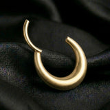 Implant Grade Titanium Golden Smooth Hollow Crescent Clicker Hoop Ring