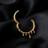 Implant Grade Titanium Golden Dripping Ooze Clicker Hoop Ring