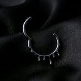 Implant Grade Titanium Black PVD Dripping Ooze Clicker Hoop Ring