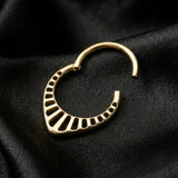 Implant Grade Titanium Golden Grand Tiara Teardrop Clicker Hoop Ring