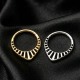 Implant Grade Titanium Golden Grand Tiara Teardrop Clicker Hoop Ring