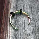 Detail View 1 of Colorline Basic Steel Pincher Septum Ring-Rainbow