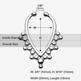 Detail View 1 of Regent Drape Filigree Fake Septum Clip-On Ring-Steel