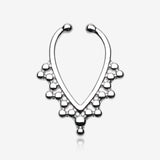 Regent Drape Filigree Fake Septum Clip-On Ring-Steel