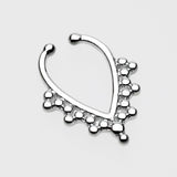 Detail View 2 of Regent Drape Filigree Fake Septum Clip-On Ring-Steel
