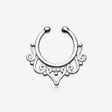 Goddess Filigree Fake Septum Clip-On Ring-Steel