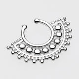 Detail View 2 of Divine Filigree Fake Septum Clip-On Ring-Steel