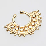 Detail View 2 of Golden Divine Filigree Fake Septum Clip-On Ring-Gold