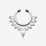 Grand Entice Filigree Fake Septum Clip-On Ring