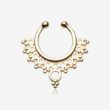 Golden Grand Entice Filigree Fake Septum Clip-On Ring