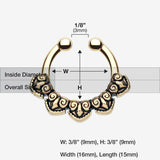 Detail View 1 of Golden Tribal Penta Fake Septum Clip-On Ring-Gold