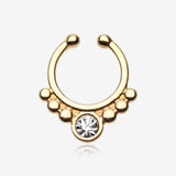 Golden Gem Grandiose Fake Septum Clip-On Ring