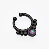 Detail View 2 of Colorline Opal Grandiose Fake Septum Clip-On Ring-Black/Purple