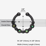 Detail View 1 of Colorline Aurea Sparkle Fake Septum Clip-On Ring -Black