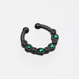 Detail View 2 of Colorline Aurea Sparkle Fake Septum Clip-On Ring -Black