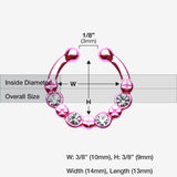 Detail View 1 of Colorline Elan Multi-Gem Fake Septum Ring-Pink/Clear