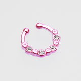 Detail View 2 of Colorline Elan Multi-Gem Fake Septum Ring-Pink/Clear