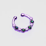 Detail View 2 of Colorline Aurea Sparkle Fake Septum Clip-On Ring -Purple/Black