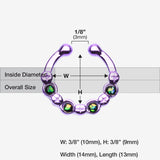 Detail View 1 of Colorline Aurea Sparkle Fake Septum Clip-On Ring -Purple/Black